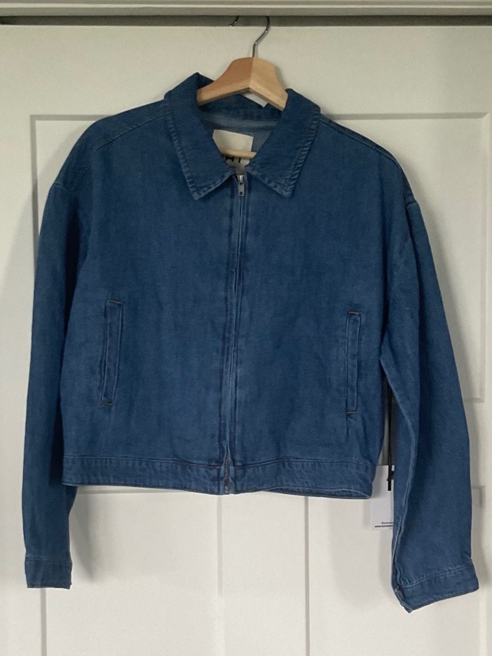 OAT New York Zip Up Denim Collared Jacket NWT